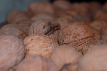lots of walnuts on the shelf