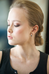 Fototapeta premium Close up portrait of beautiful young blonde woman