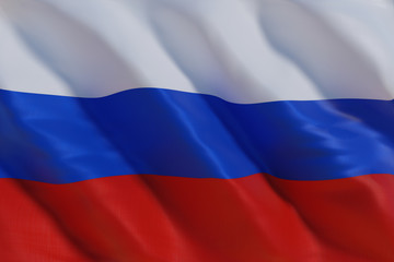 Russia flag in the wind