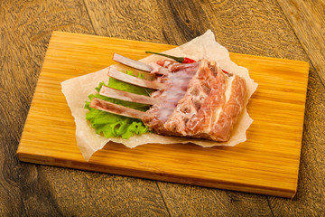 Raw lamb ribs