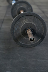 Obraz premium barbell on gym floor