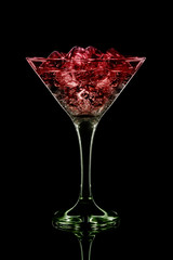 martini glass  silhouette on dark background