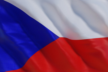 Czechia flag in the wind