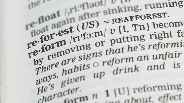 Reform, pencil pointing definition in english dictionary, changing state order