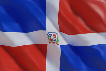 Dominican Republic flag in the wind