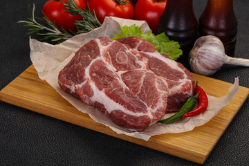 Fototapeta premium Raw pork neck steak