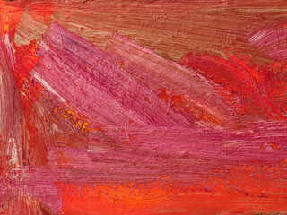 Red background oil paint. Abstract red background, rough brush strokes.