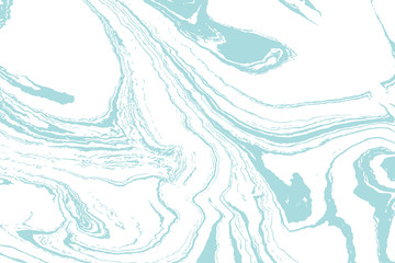 Abstract ocean marble art. Natural random ebru. Artistic style with the swirls of marble or the ripples of agate stone. Blue paint shapes. Vector.