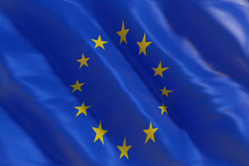 European Union flag in the wind