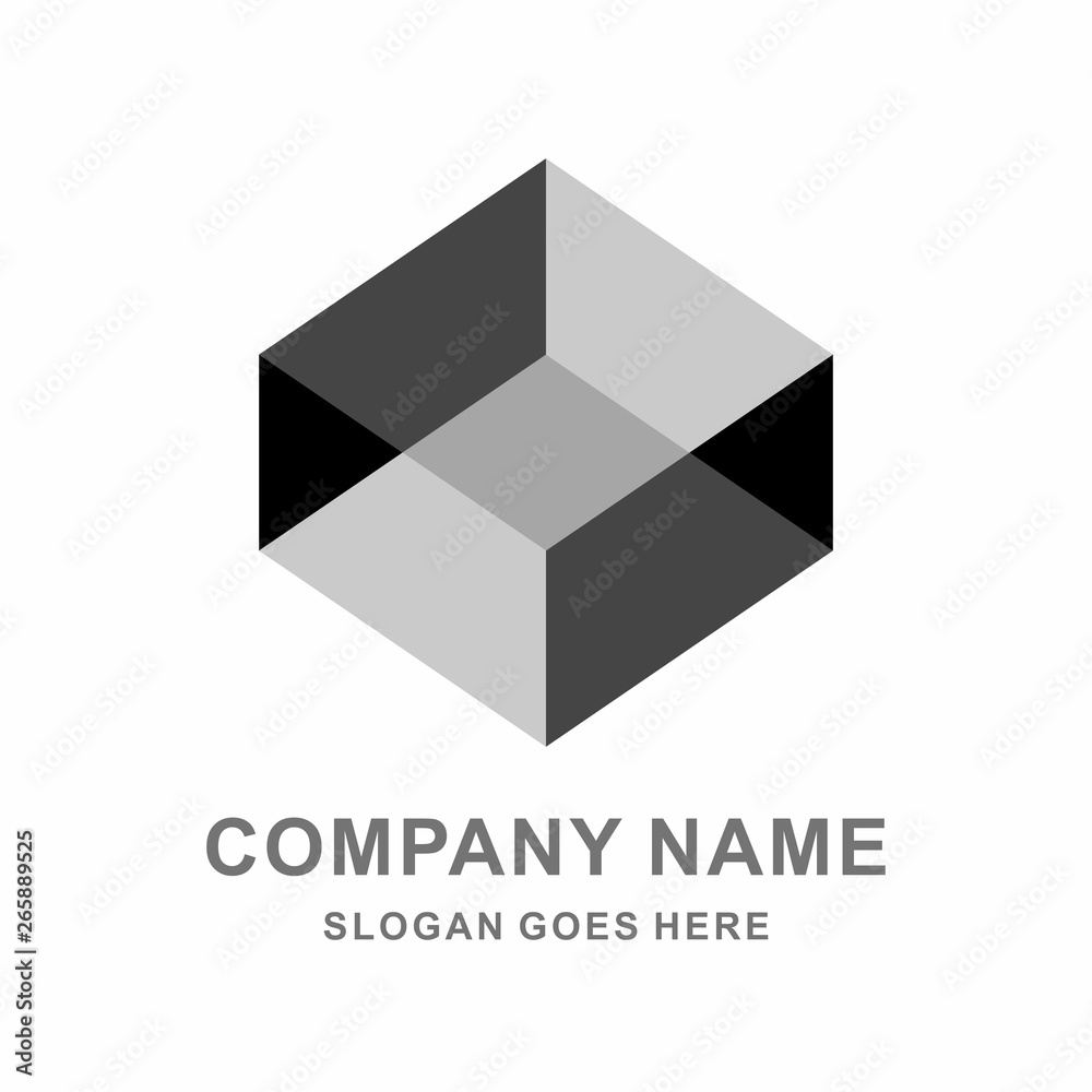 Canvas Prints Geometric Square Cube Business Company Stock Vector Logo Design