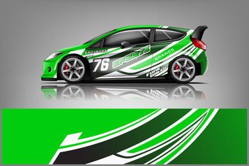 Plakat Rally car wrap vector designs. abstract livery for vehicle vinyl branding background.