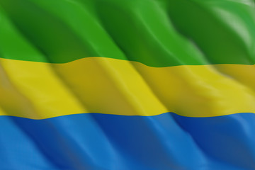 Gabon flag in the wind
