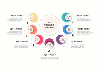 7 Step Infographic with Icons and Circles