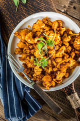 Cauliflower rosettes in a herbal marinade.