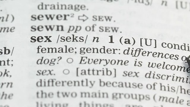 Sex word pointed in english dictionary, gender relations, disease prevention