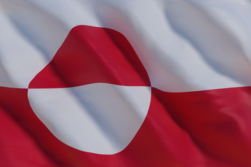 Greenland flag in the wind