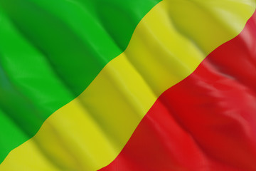 Republic of the Congo flag in the wind