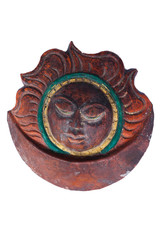 African wooden mask. African wooden painted mask made made by african artisans could be a interesting landmark