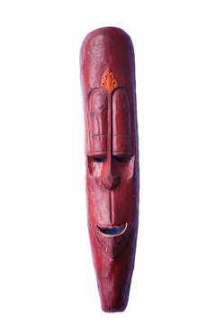 African wooden mask. African wooden painted mask made made by african artisans could be a interesting landmark