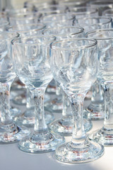 rows of glasses of wine 