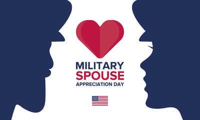 Military Spouse Appreciation Day. Celebrated in the United States. National Day recognition of the contribution, support and sacrifice of the spouses of the Armed Forces. Poster, card, banner. Vector