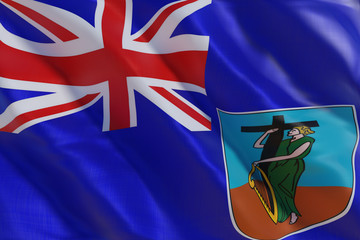 Montserrat flag in the wind