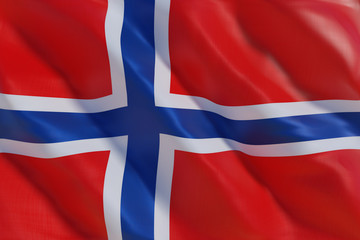 Fototapeta premium Norway flag in the wind