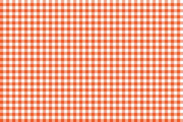 Orange Gingham pattern. Texture from rhombus/squares for - plaid, tablecloths, clothes, shirts, dresses, paper, bedding, blankets, quilts and other textile products. Vector illustration EPS 10