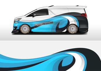 Fototapeta premium Car wrap company design vector. Graphic background designs for vehicle van livery , Eps 10