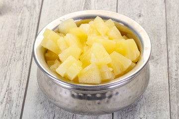 Marinated pineapple pieces