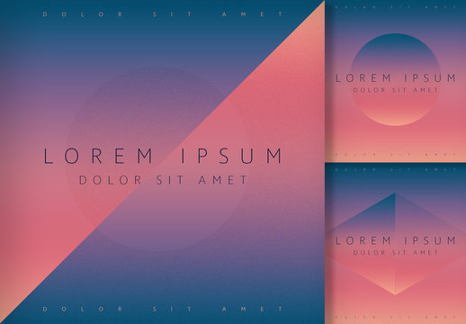 Futuristic Gradient Social Posts with Navy and Orange Accents Layout
