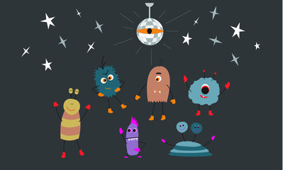 Disco Monsters Halloween Dance Party