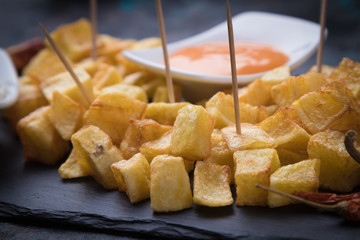 Patatas bravas, spanish fried potato