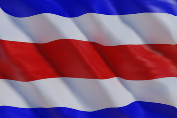 Naklejka premium Costa Rica flag in the wind