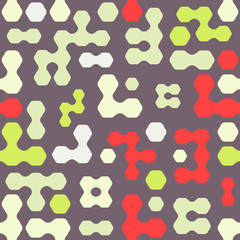 Geometric colored hexagon forms  seamless pattern