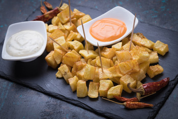 Patatas bravas, spanish fried potato