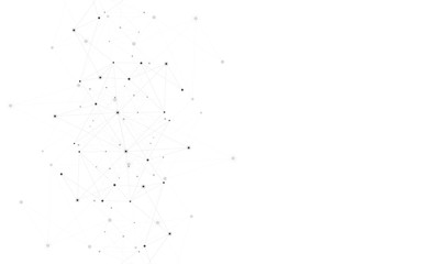 Global network connection. Abstract geometric background with connecting dots and lines. Digital technology and communication concept.