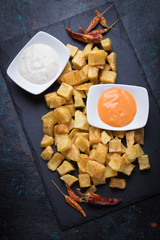 Patatas bravas, spanish fried potato