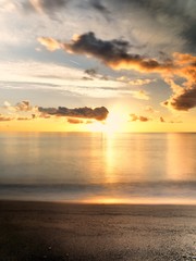 Naklejka premium Beautiful view on see and sunrise in Corsican Islande 