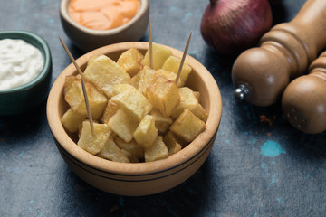 Patatas bravas, spanish fried potato