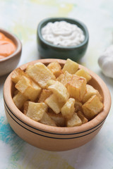 Patatas bravas, spanish fried potato