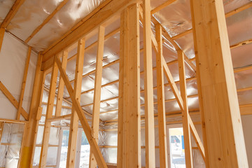 Framed wooden construction House