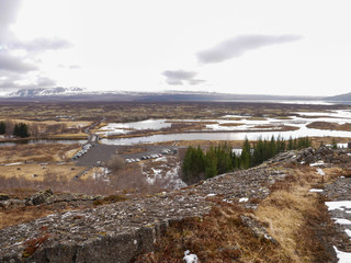 Beautiful landscape around Thingvellir National Park