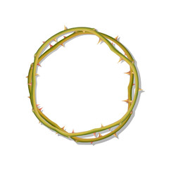 The Round frame from thorns isolated on a white background, frame for your photo or text, vector illustration
