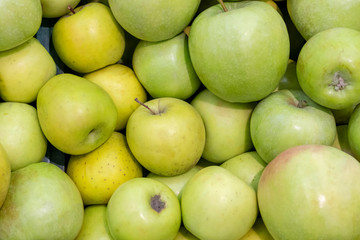 green apple close-up macro, background