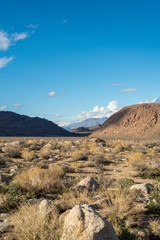 California desert landscape in the Sierra Nevada Alabama Hills