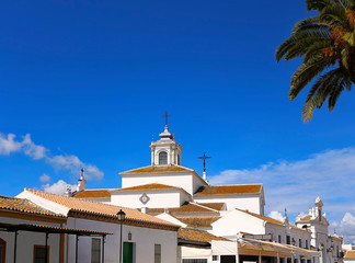 El Rocío village, roof of the sanctuary photographed by its rear facade