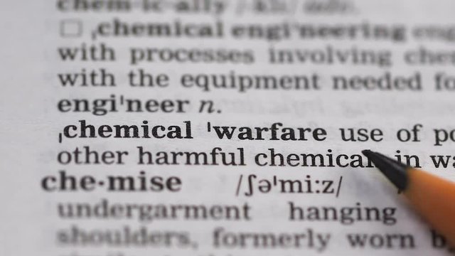 Chemical warfare phrase definition in vocabulary, usage of lethal substances