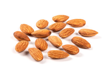 Almonds isolated on white background