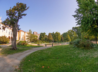 Fototapeta na wymiar Milan - Italy, Renaissance palace immersed in the greenery of a park